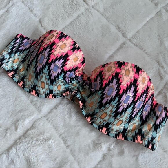 Victoria’s Secret | Warm Ikat “The Flirt Bandeau” Bikini Top | Size 32A - Picture 3 of 11